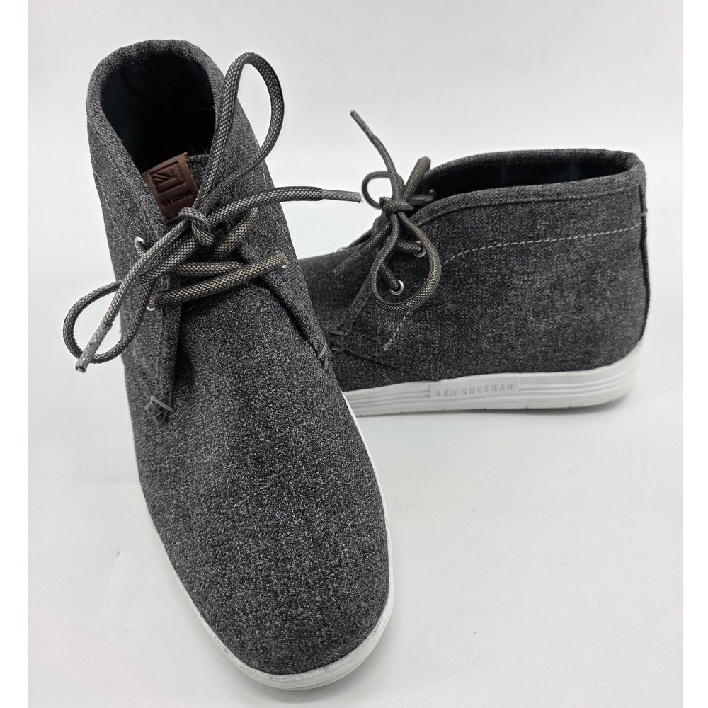 Ben Sherman Mens 8.5 Gray Fabric Chukka Boots Casual‎ Sneakers Rubber Outsole
